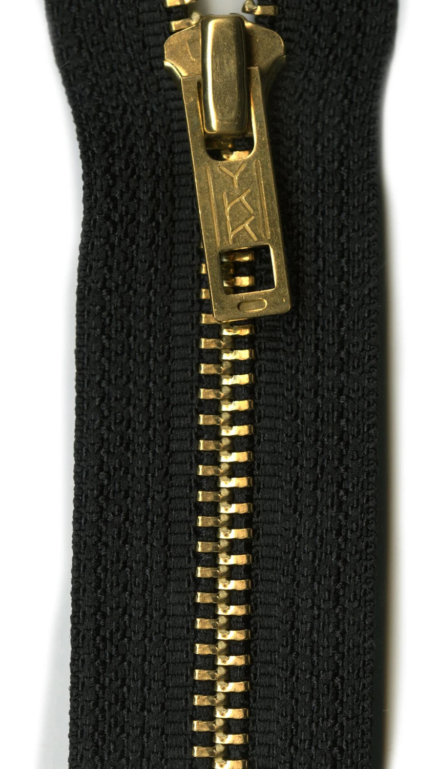 Brass 1-Way Separating Zipper 24in Black