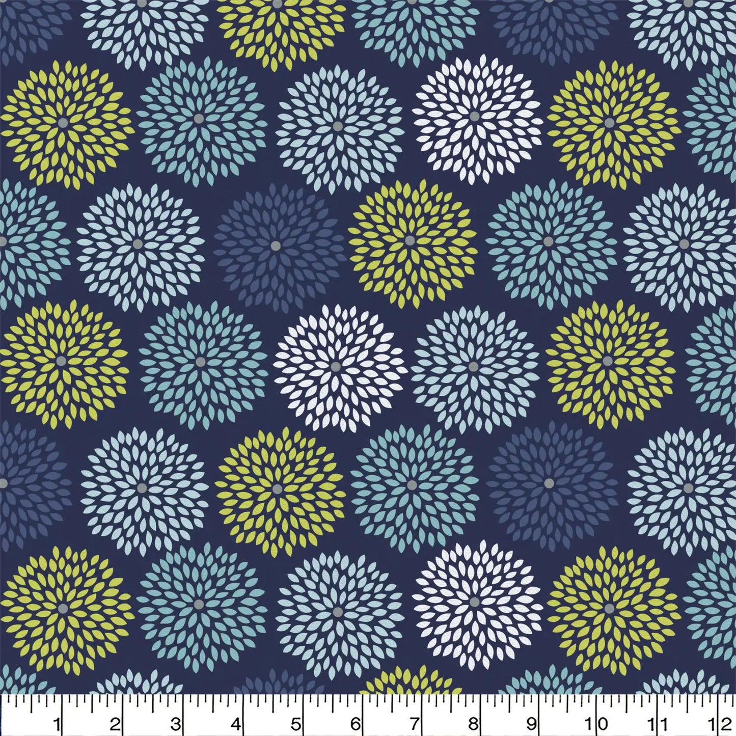 End of bolt 1yard Emma and Mila Navy bloom