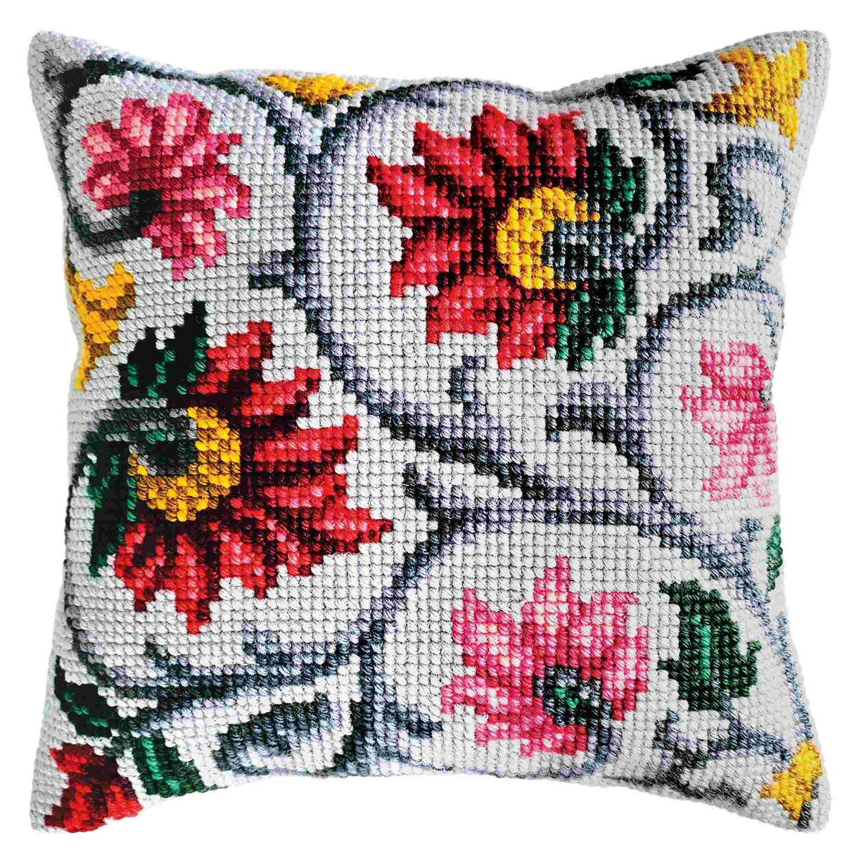 Cross Stitch Pillow Kit Floral Ornament Collection Dart