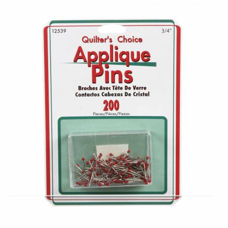 Red head Applique Pins 3/4in X .60 mm steel shaft with red plastic heads. 200 ct