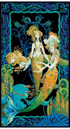 Blue Mythical Mermaids Panel