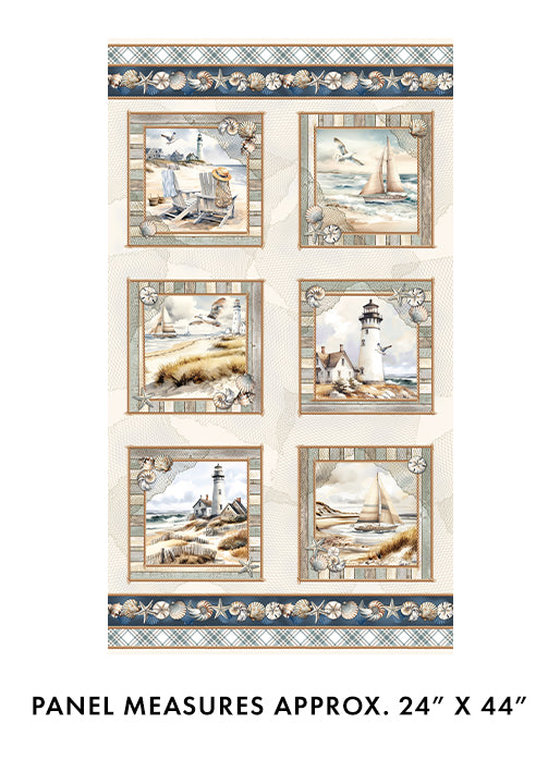 Coastal Escape from Benartex, Coastal Escape Panel Neutral by the yard