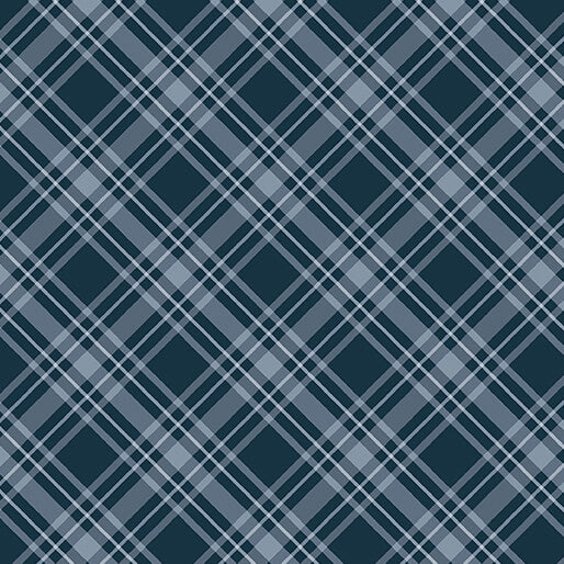 Coastal Escape from Benartex, Maritime Plaid Dark Blue by the yard