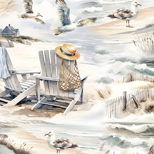 Coastal Escape from Benartex, Coastal Scenic Neutral by the yard