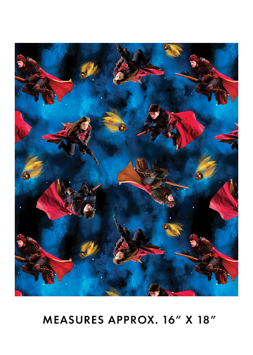 Harry Potter Harry Potter Playing Quidditch Blue by the yard