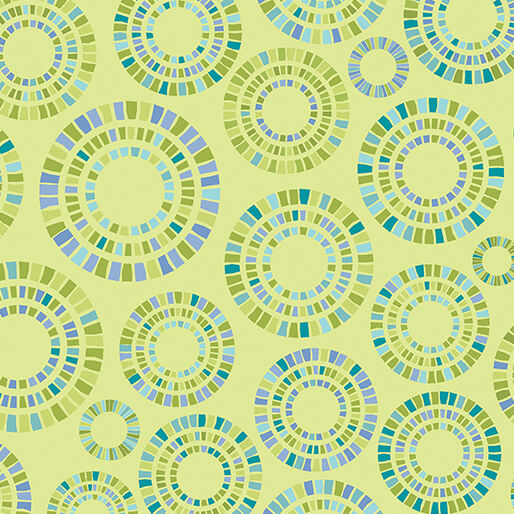 Cityscape City Traffic Circle Mint by Amanda Murphy, by the yard