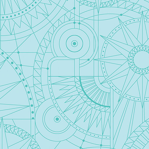 Cityscape City Blueprint Aqua by Amanda Murphy, by the yard