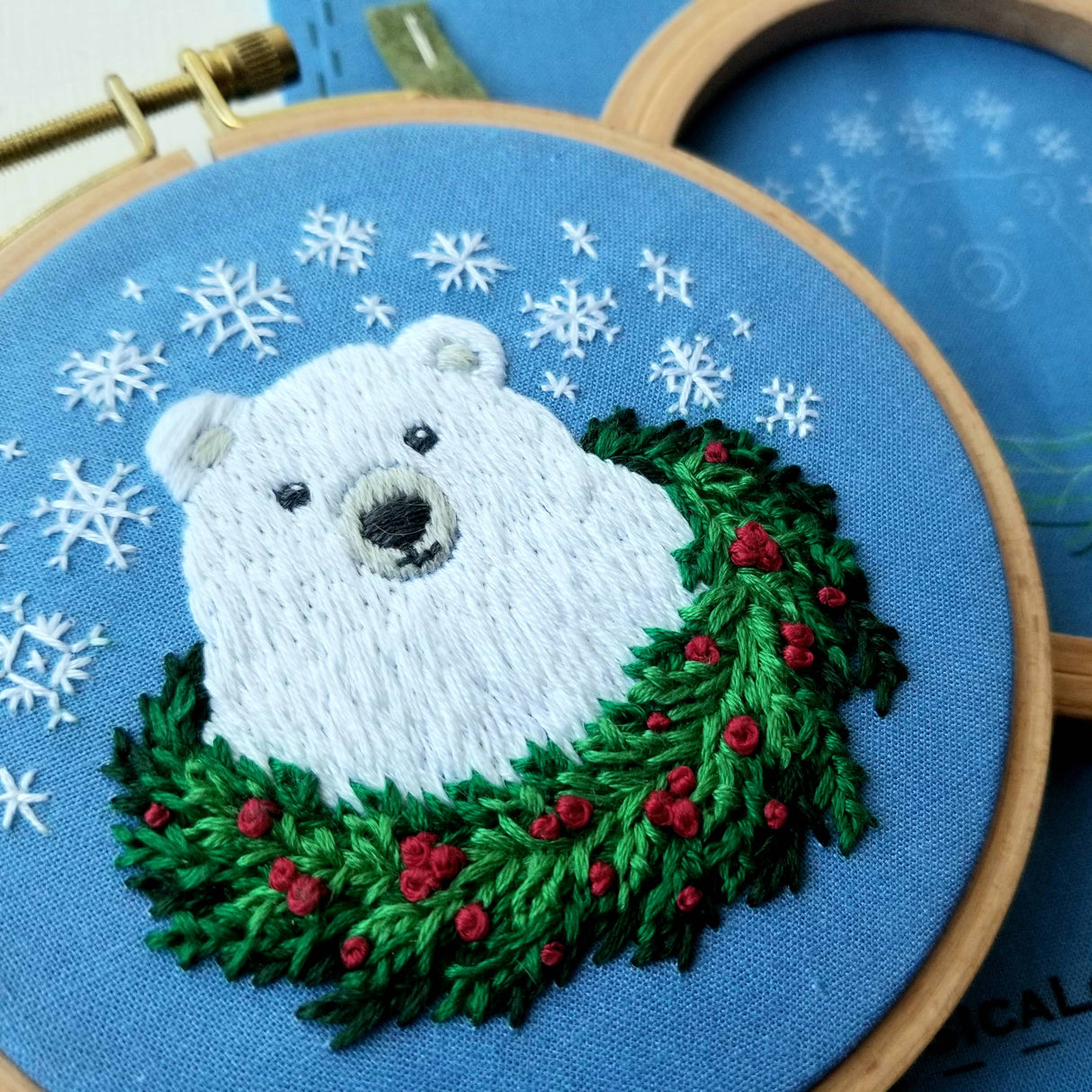 Holiday Bear Beginner Embroidery Kit