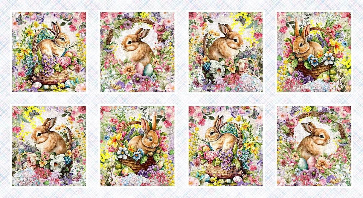 Soft Lilac || Basket Full of Blessings Panel from Henry Glass