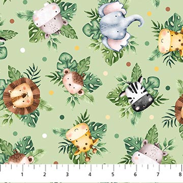 Wee Safari, by Northcott Animal toss, multi dot, by the yard