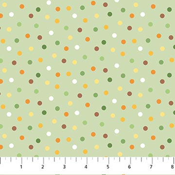 Wee Safari, by Northcott green dot multi, by the yard