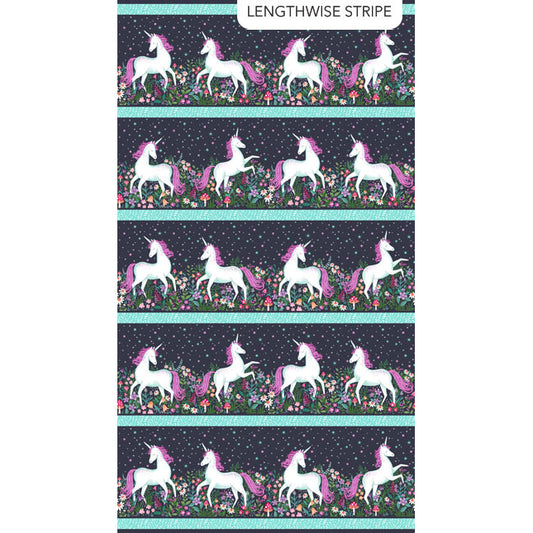 Unicorn Dreams, Border Stripe by Northcott-