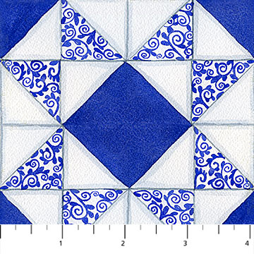 Autumn Gathering by Northcott, Blue Tile, by the yard