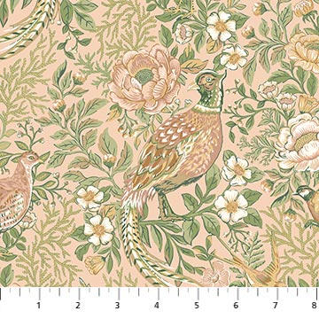 Ornithology from Northcott, Pheasant Grove, Peach Multi by the yard
