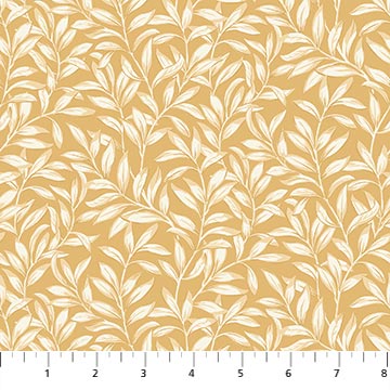 Ornithology from Northcott, Gold Vintage Vine by the yard