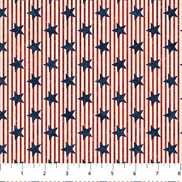 Stars and Stripes Navy Multi, by the yard from Northcott