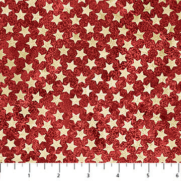 Stonehenge America 250  Red Beige Stars, by the yard