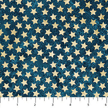 Stonehenge America 250  Navy Beige Stars, by the yard