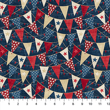 American Heartland, Navy Multi-Bunting, from Northcott by the yard