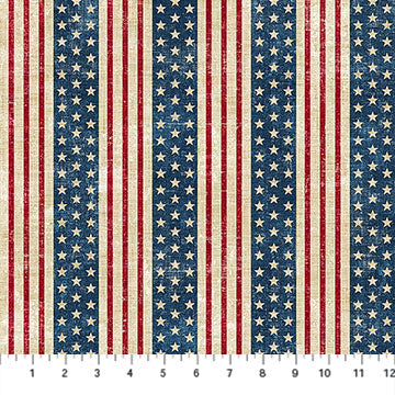 American Heartland, Cream Multi-Stripe, from Northcott by the yard