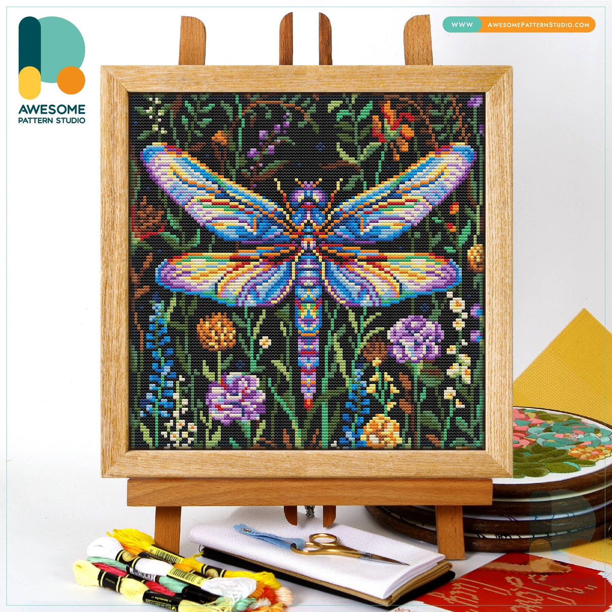 CS2614-1 Dragonfly, Counted Cross Stitch Kit: