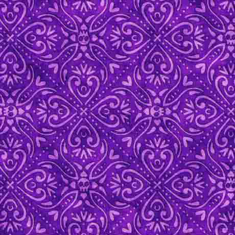 Creepin' It Real- Purple Scroll Medallion by QT fabrics