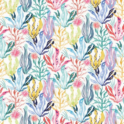 Along the Coast, from Blank Quilting, White Seaweed by the yard