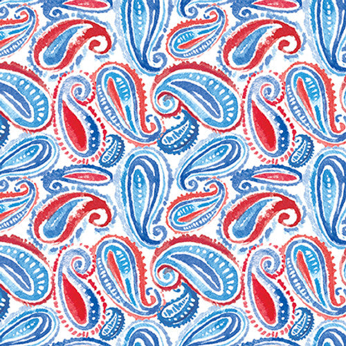 3903-01 White || Lucky Stars, Paisley,  for blank quilting by the yard