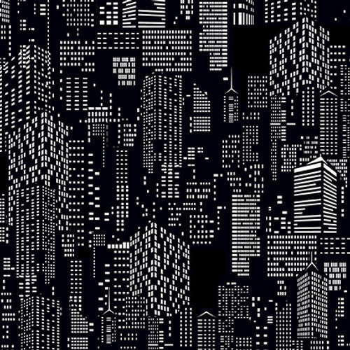 3945G-99 Black || Let's Glow Crazy, Skyscrapper from Blank Quilting by the yard