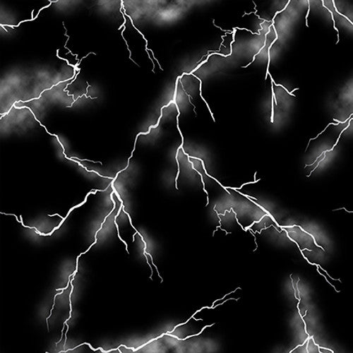 3948G-99 Black || Let's Glow Crazy, lightning from Blank Quilting by the yard