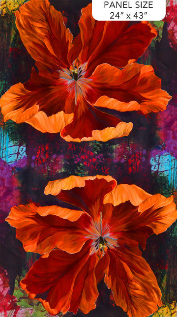 Tulip Drama, Deep Orange Panel form Northcott