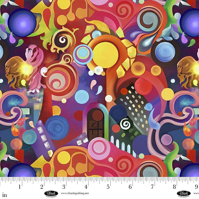 4154-33 Orange || Metro Mirage from Blank Quilting by the yard