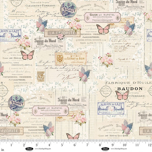 4289-41 Ecru || Parisian Snippets by the yard from Blank Quilting