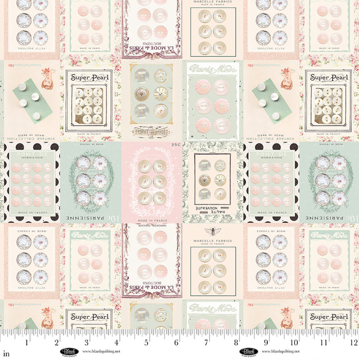 4293-41 Ecru || Parisian Snippets by the yard from Blank Quilting