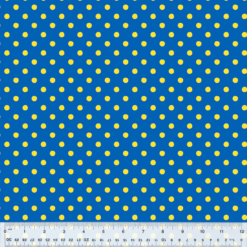 Chicka Chicka Boom Boom, Doodle Dot, blue, by the yard