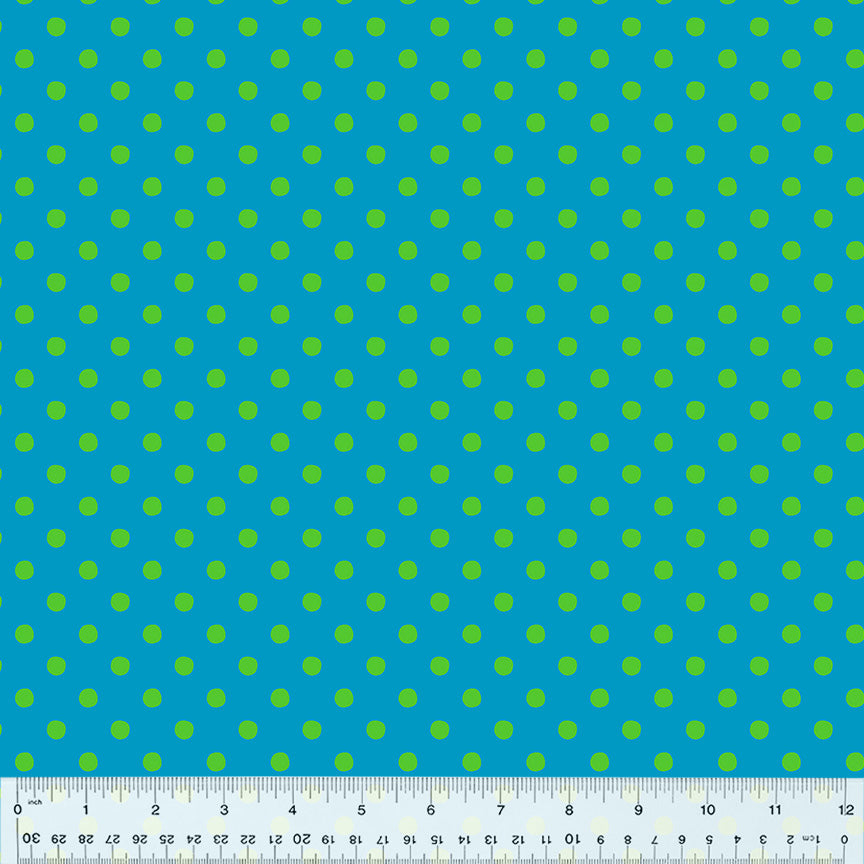 Chicka Chicka Boom Boom, Doodle Dot, Cyan, by the yard