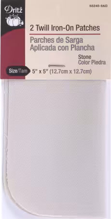 Iron on Patch Off White 5in x 5in 2ct