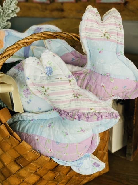 Vintage Fabric Easter Bunnies made from upcycled quilts