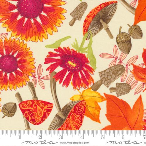 Forest Frolic Cream Indian Blanket Flowers Florals, Moda by the yard