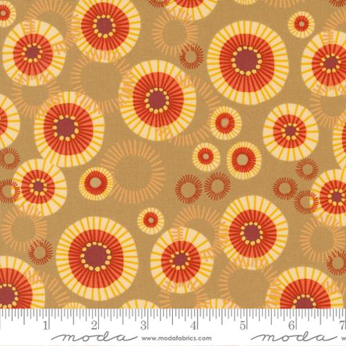 Forest Frolic Caramel Mod Indian Blanket Dots, Moda by the yard