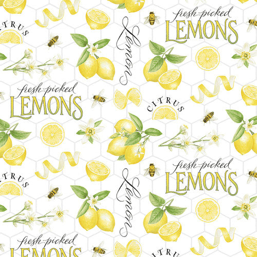 Large Tossed Lemons & Words from Fresh picked Lemons, Henry Glass