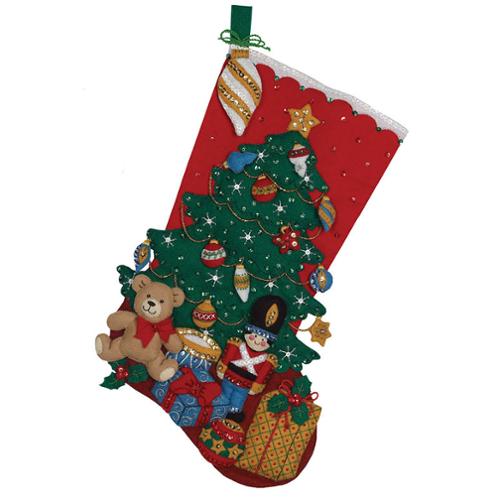 Felt Stocking Under The Tree-Kit