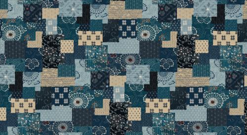 Indigo Blooming Multi 48098 11 Moda by the yard