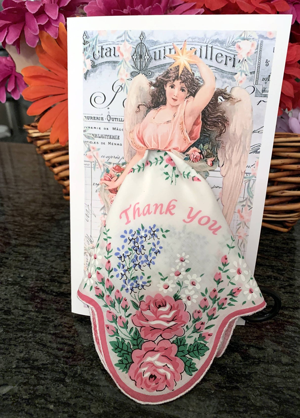 Thank You Angel Keepsake Hanky Card