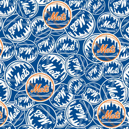 MLB New York Mets Cotton 60in by the yard