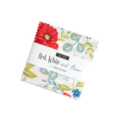Red White Bloom Mini Charm 56110MC Moda