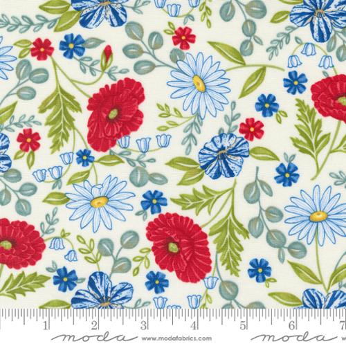 Red White Bloom Daisy White 56110 11 Moda by the yard