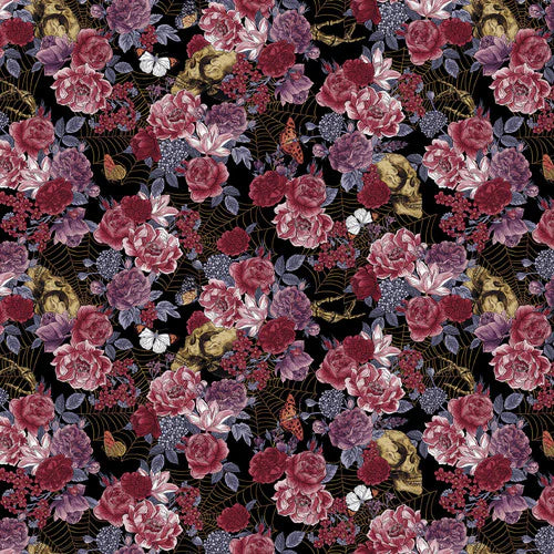 Bones Collection from Studio E, 10" Large Floral & Bones by the yard