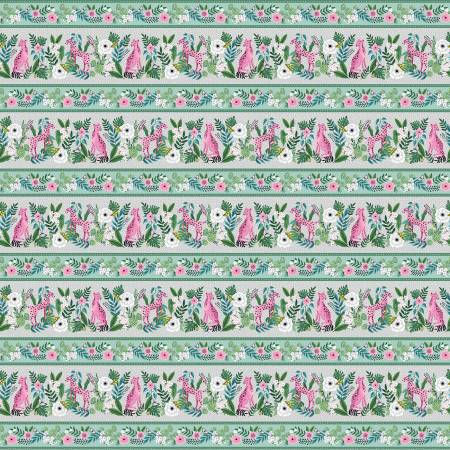 Aqua Border Stripe by the yard