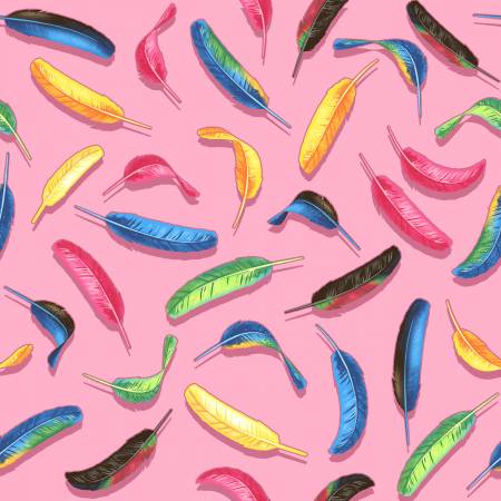Pink Feathers, from Studio E by the yard